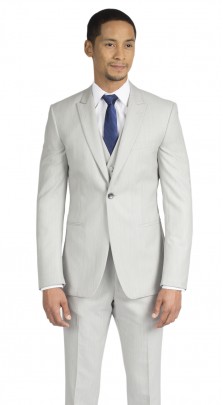 Light Grey Peak Lapel Suit